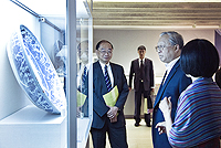 Prof. Lu Yongxiang (2nd from right), Vice-Chairman, Standing Committee of the National People's Congress of the People's Republic of China visits the Art Museum